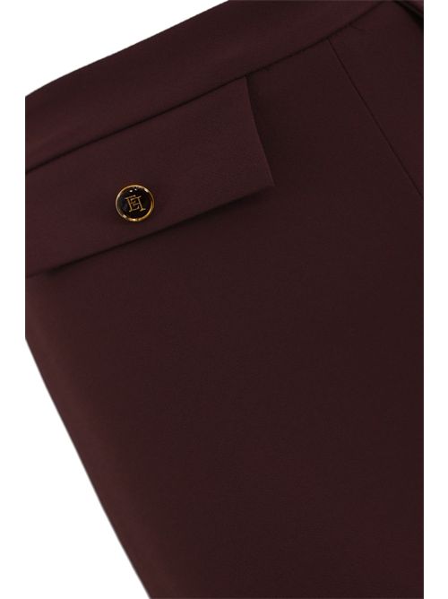 Pantaloni in doppio crepe Merlot Elisabetta Franchi | PA12056E2EA4